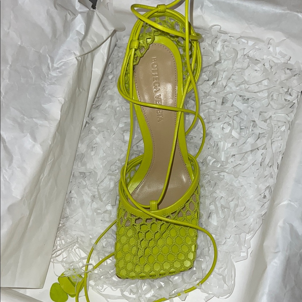 Vibrant Yellow Women's Lace-Up Heels